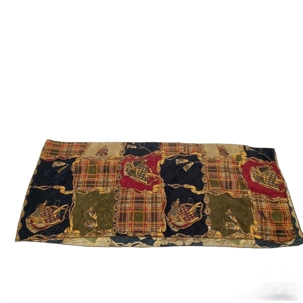 Women’s Gold & Red Royalty Print Scarf (One Size) - Picture 6 of 6
